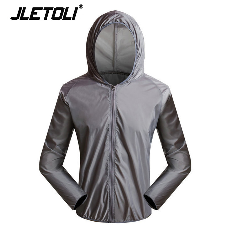 

JLETOLI Rainproof Cycling Jacket Windbreaker Outdoor Coat Cycle Clothing MTB Raincoat Bike Long Sleeve Jerseys, Grey