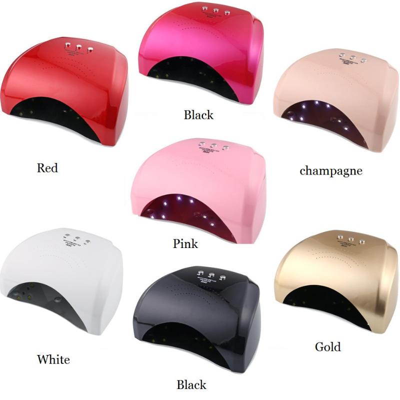 

36W UV LED Nail Dryer Auto Sensor Nail Lamp Double Light Source 100-220V Gel Curing Polish Machine 10s/30s/60s Timer Tool, Red
