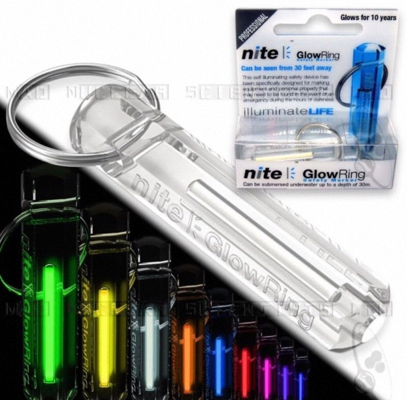 

Wholesale Crystal Clear Nite Tritium Glowring Keychain Key Fob Night Automatic Light Self Luminous Fluorescent Tub Tritium kzTb#