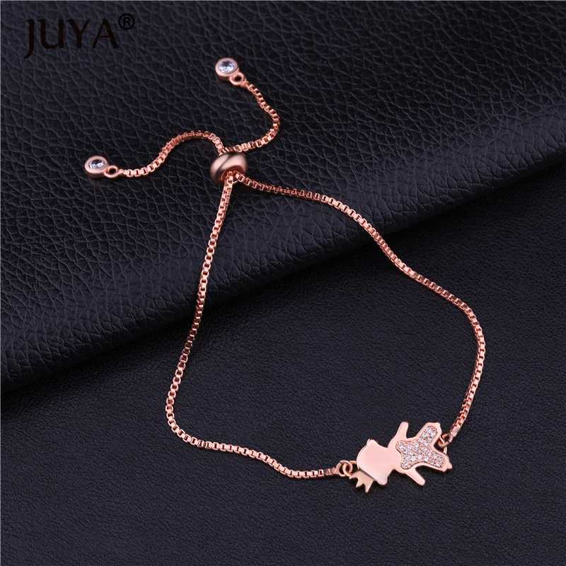 

Copper Zircon Material Handmade DIY Popular Lovely Daughter Son Kids Children Charms Bracelet Kawaii Jewelry For Mom Women Gift