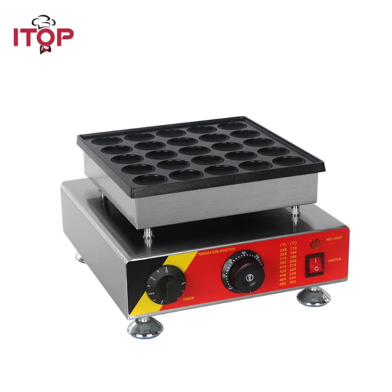 

ITOP 25 Holes Electric Waffle Maker Poffertjes Machine Breakfast Waffle Machine 110V/220V/240V Non-Sticking Coating