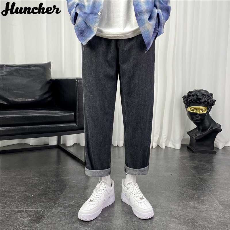 

Huncher Mens Jeans Men 2020 Hip Hop Fashion Kpop Korean Streetwear Hip Hop Ankle Length Denim Pants Black Baggy Jeans For Men, Black jean men