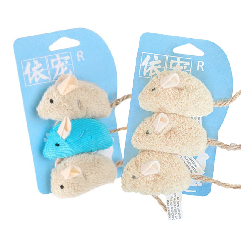 

3pcs/lot Cute Simulation Plush Mice Toy Set With Catnip Pet Interactive Playing Exercise Toy For Cat