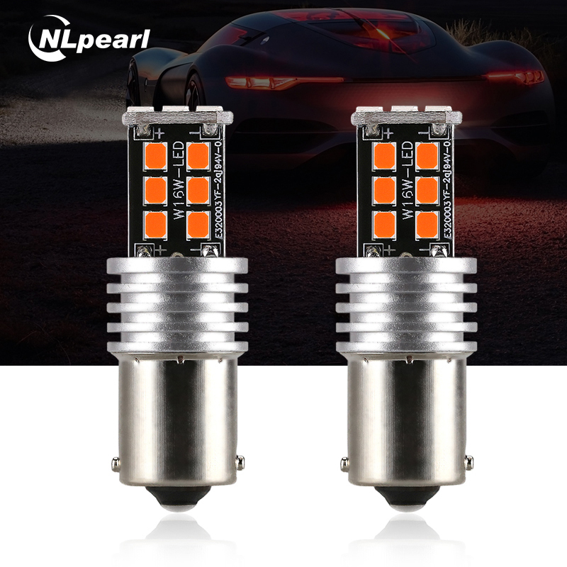 

NLpearl 2x Signal Lamp P21W 1156 Led Canbus Turn Signal Light PY21W Bau15s Led Bulbs R5W 15 2835SMD Brake Light Reverse, As pic