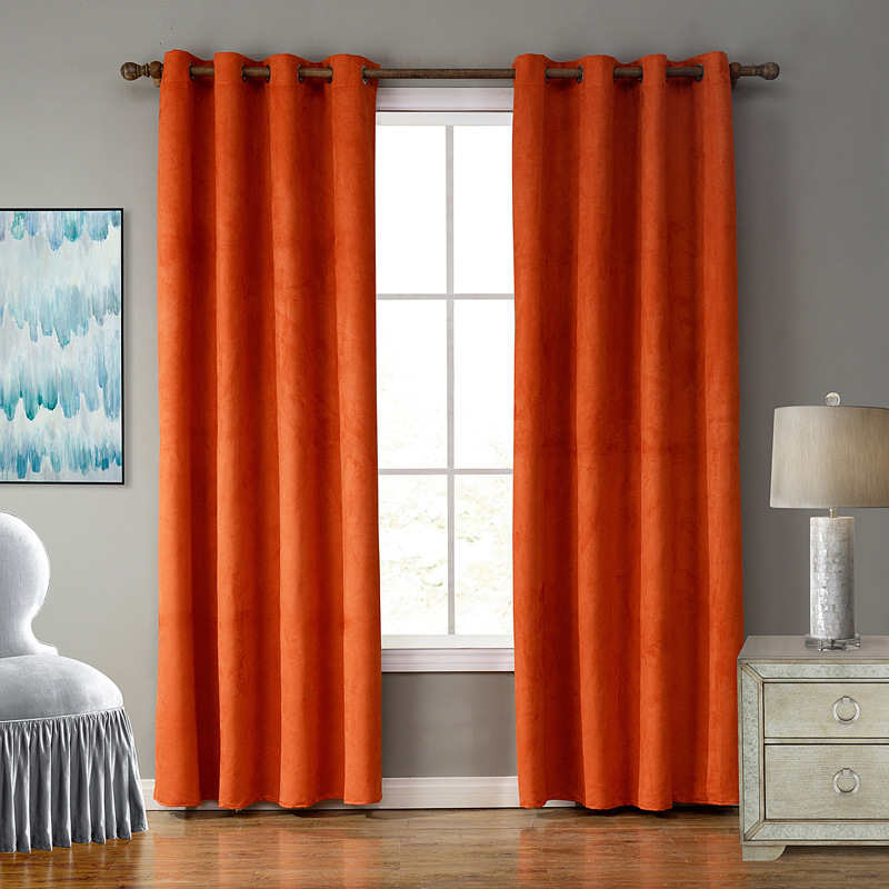 

Junwell 1 piece Faux Suede Fabric Panel Curtains For Living Room Semi Blackout Curtain For Bedroom Drapes Punching Top Process, Red