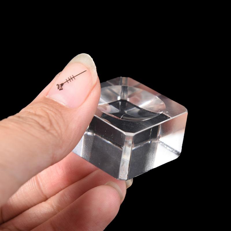 

Dia 25/30MM Crystal False Eyelash Stand Glue Glass lashes Holder Extension square Pallet transparent Color