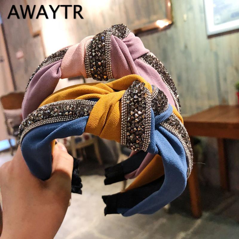 

AWAYTR Fashion Spring Summer Women's Hairband Shining Headwear Adult Hair Accessories High Quality Turban Hair Band Hoop