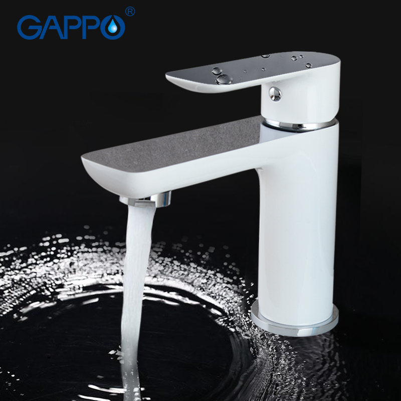

GAPPO 1set basin faucet bathroom sink mixer brass tap water faucet bathroom sink tap restroom white waterfall mixerGA1048