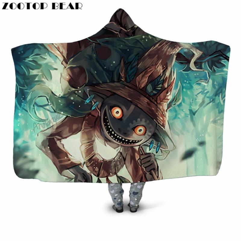 

Cartoon Movie 3D Printed Plush Hooded Blanket for Adult Youth Warm Wearable Sofa Couch Fleece Throw Blanket Home Office Washable