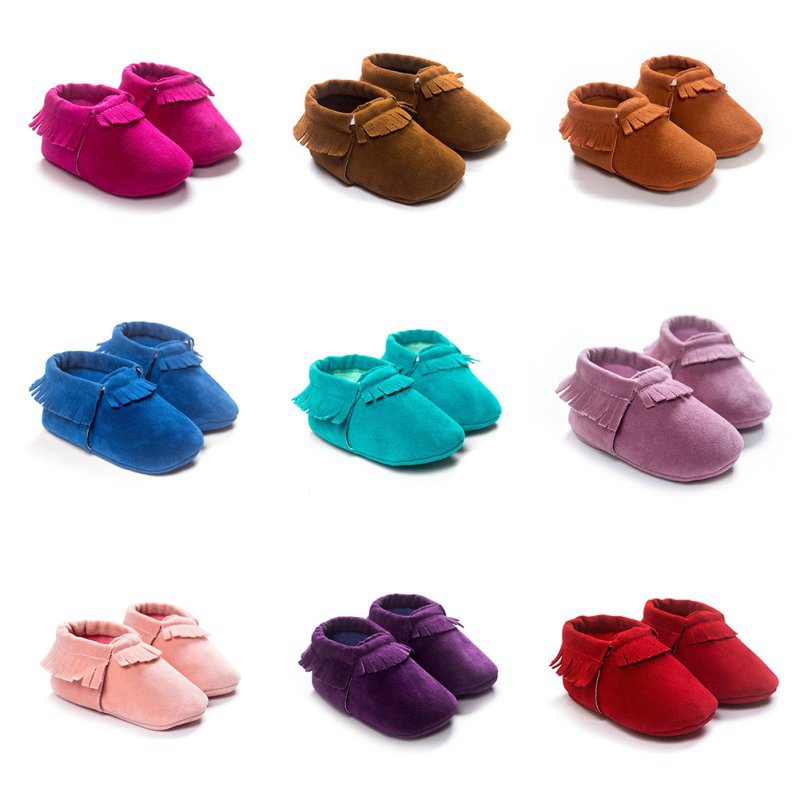 

Newborn Baby Infant Boys Girls Tassel Shoes Toddler Soft Sole Coral Velvet Baby Moccasins Shoes/ Crib Shoes PU