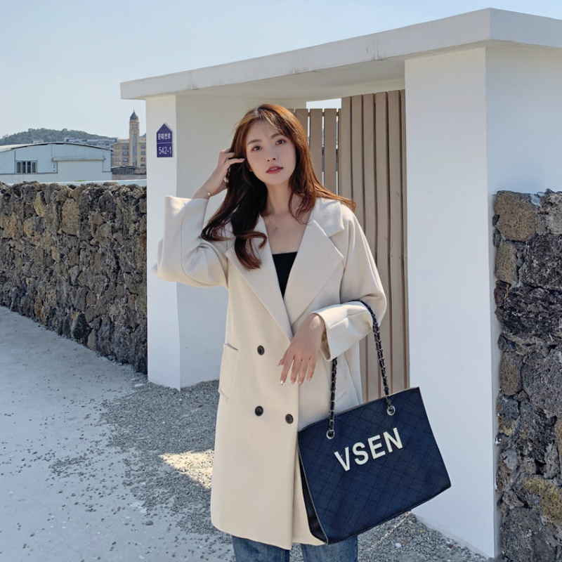 

Women Beige Elegant Winter Cotton Overcoat Long Bandage Coat Cardigan Loose Plus Size Outwear Pocket Turn Down Collar Jacket
