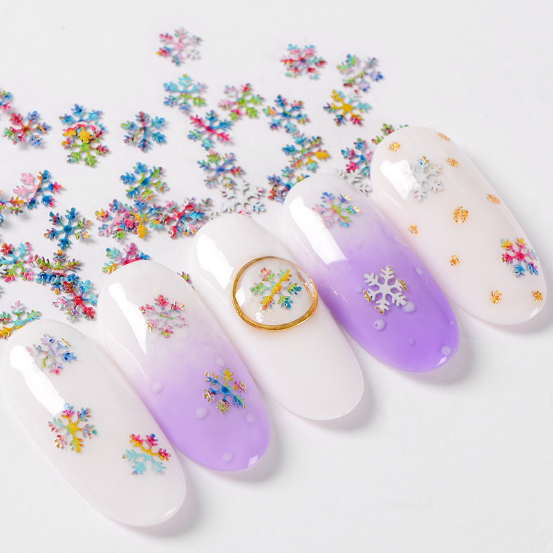 

1 Box Snowflake Nail Glitter Sequins Colorful Mixed Christmas 3D Nail Art Decoration DIY Manicure Decorations UV Gel