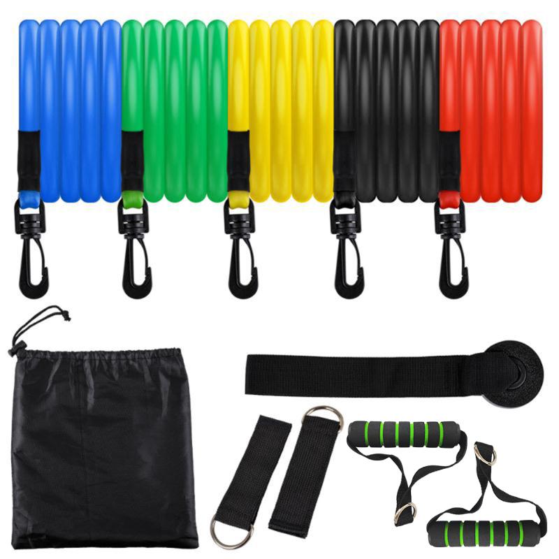 

11PCS Pull Rope Resistance Bands Set Workout Bands Home Gym Door Anchor Foam Handle Yoga Fitness Exercise Set Equipment