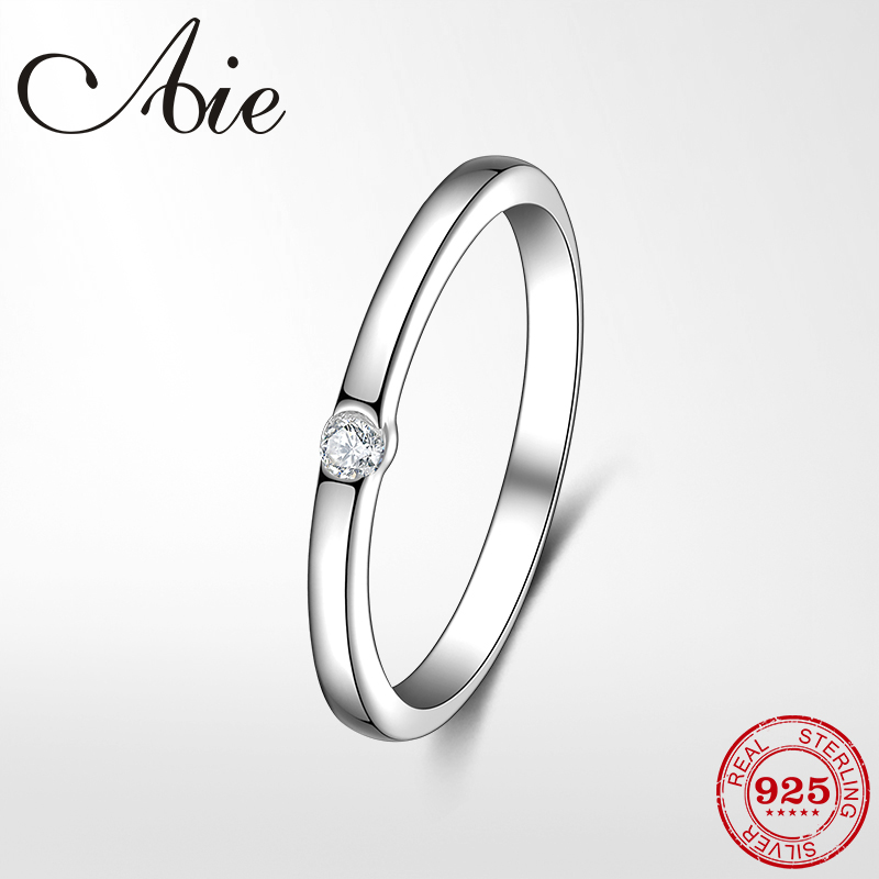 

Authentic 925 Sterling Silver Inlaid Zircon Simple style Original Ring lady gift Fit Party Wedding Fine Jewelry