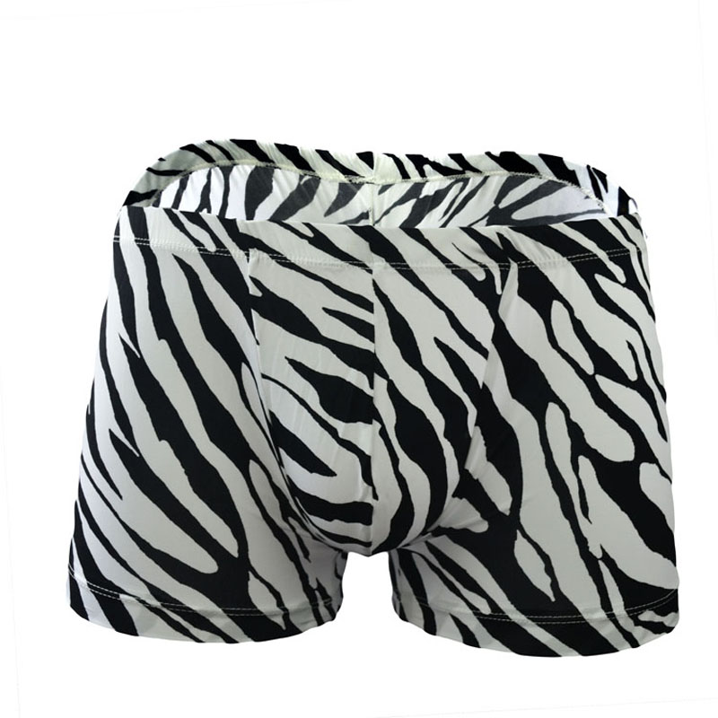 

Sexy men underwear low-waist zebra stripes trunk breathable boxer ZJH972, Black