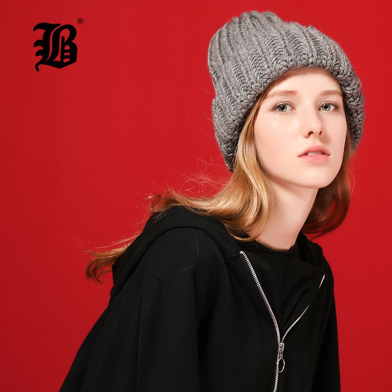 

FLB] Knitting wool ball skullies beanies Casual streetwear Thick warm hat cap Women autumn winter 2020 cute beanie hat 17042, 02b drak gray
