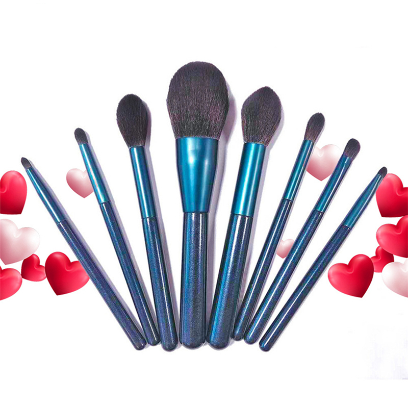 

8Pcs Blue Makeup Brush Soft Artificial Fiber Blusher Concealer Eye Shadow Eyeliner Foundation Lip Powder Beauty Makeup Brush Set