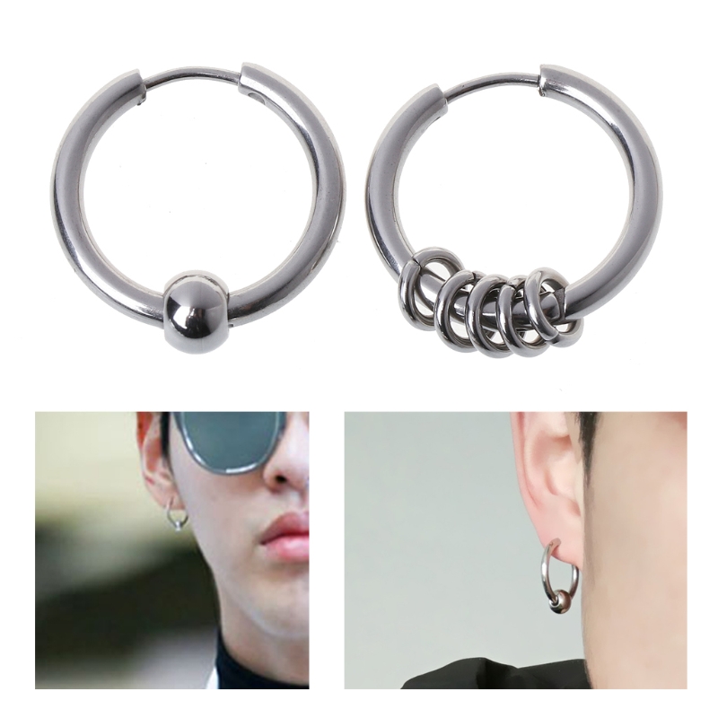 

1Pair 8mm-20mm Titanium Steel Earring Cartilage Piercing Earrings