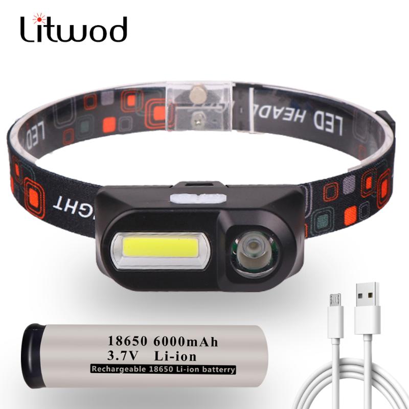 

Headlamp Fishing Headlights Outdoor 18650 Battery Led Bulbs Litwod Q5 Lithium Ion Camping ,Cycling Portable Mini