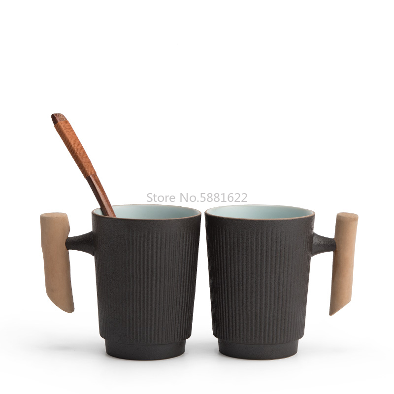 

Black Crockery Ceramic Mugs with Filters Coffee Cup Cup 250ml