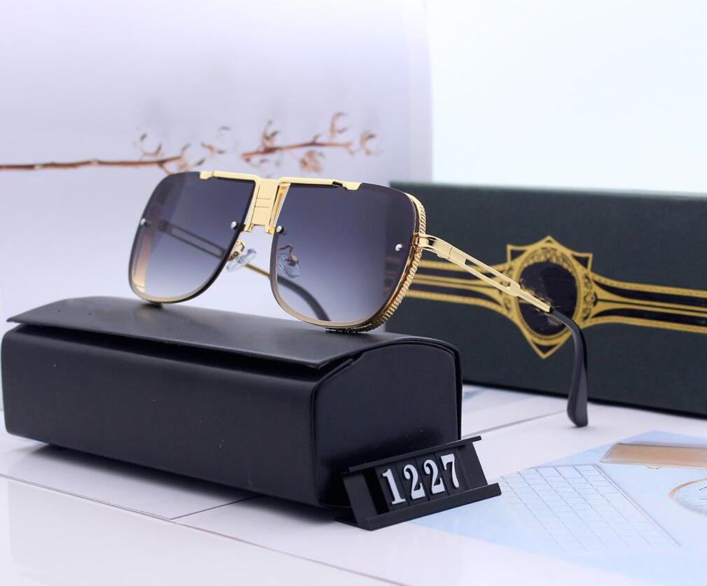 

New sunglasses men designer metal vintage sunglasses fashion style square frameless UV 400 lens with original case