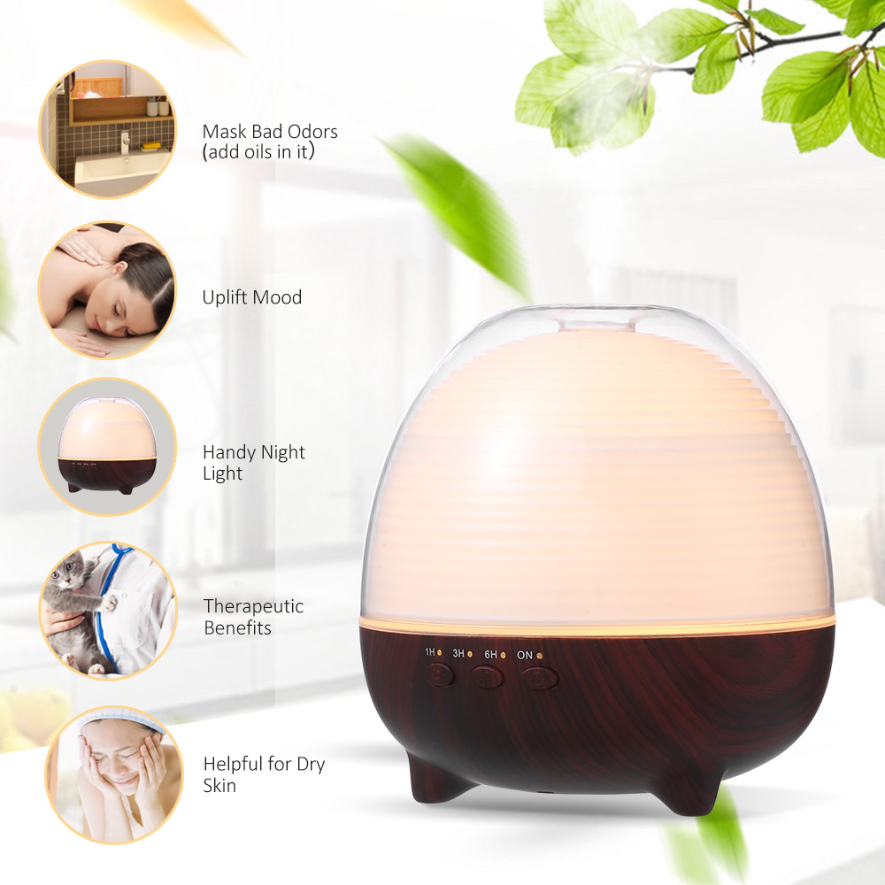 

600ML Aroma Diffuser air Humidifier with LED lamp Aromatherapy Difusor for Home Ultrasonic Cool Mist Essential oil Diffuser, Others