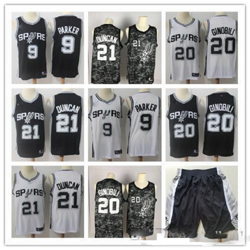 

Mens San Antonio Spurs nba David 50 Robinson Tim 21 Duncan Manu 20 Ginobili Tony 9 Parker Basketball Shorts Basketball Jersey, Black;red