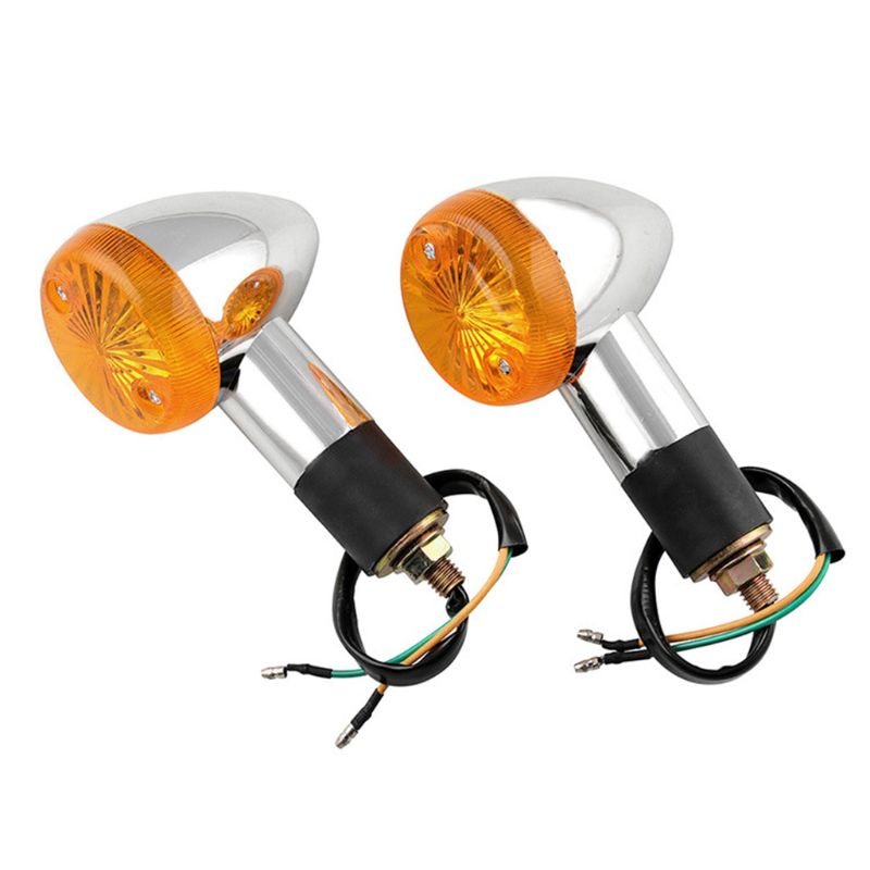 

2Pcs Motorcycle Front Rear Turn Signal Light Indicators Blinkers Amber, As pic