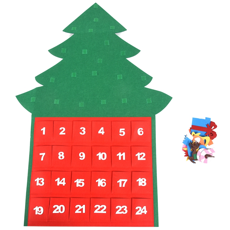 

Christmas Tree Felt Advent Calendar Countdown To Christmas Homemade Advent Calendar Party Decoration