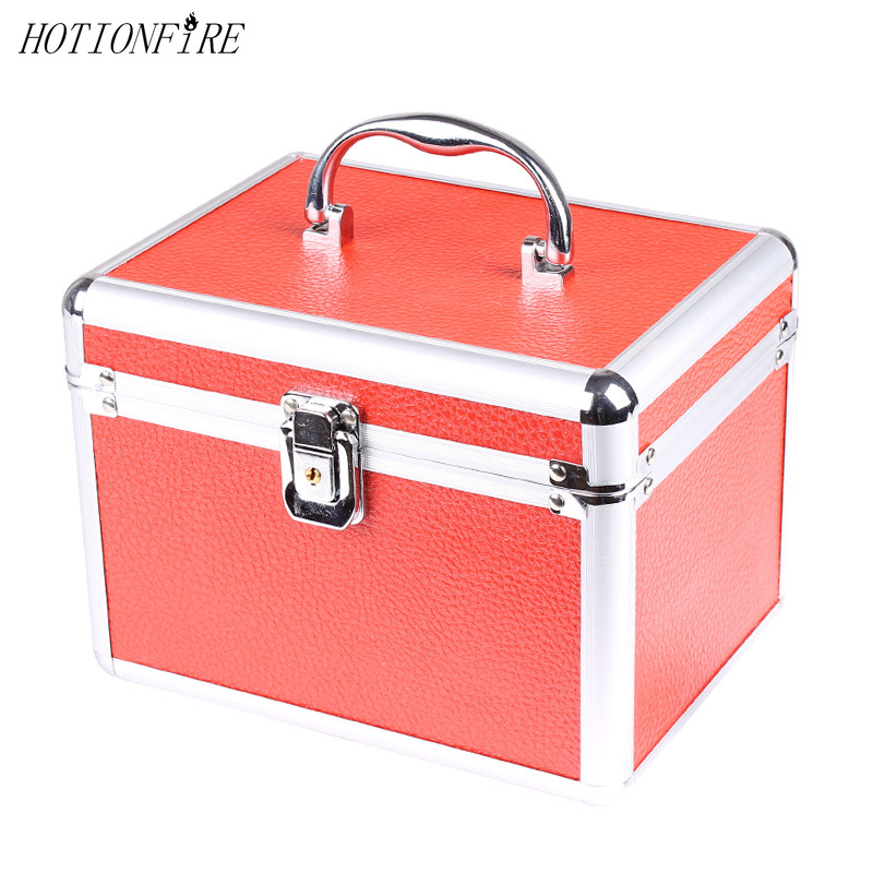 

Portable Crocodile GrainStorage Case Large Capacity Toolbox with Lock Foot Bath Technician Aluminum Alloy Simple Cosmetic Cases, Black