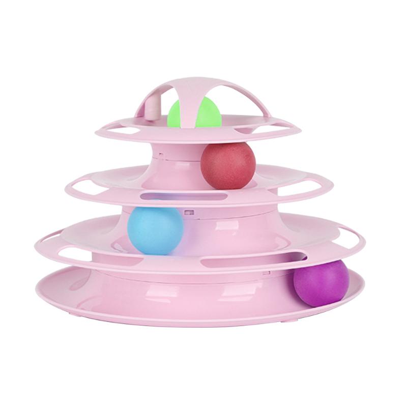 

Track Pet Sturdy Cat Roller Toy Educational Kitten Accessories With Catnip Ball Anti Skid Fun Detachable 4 Layers Plastic