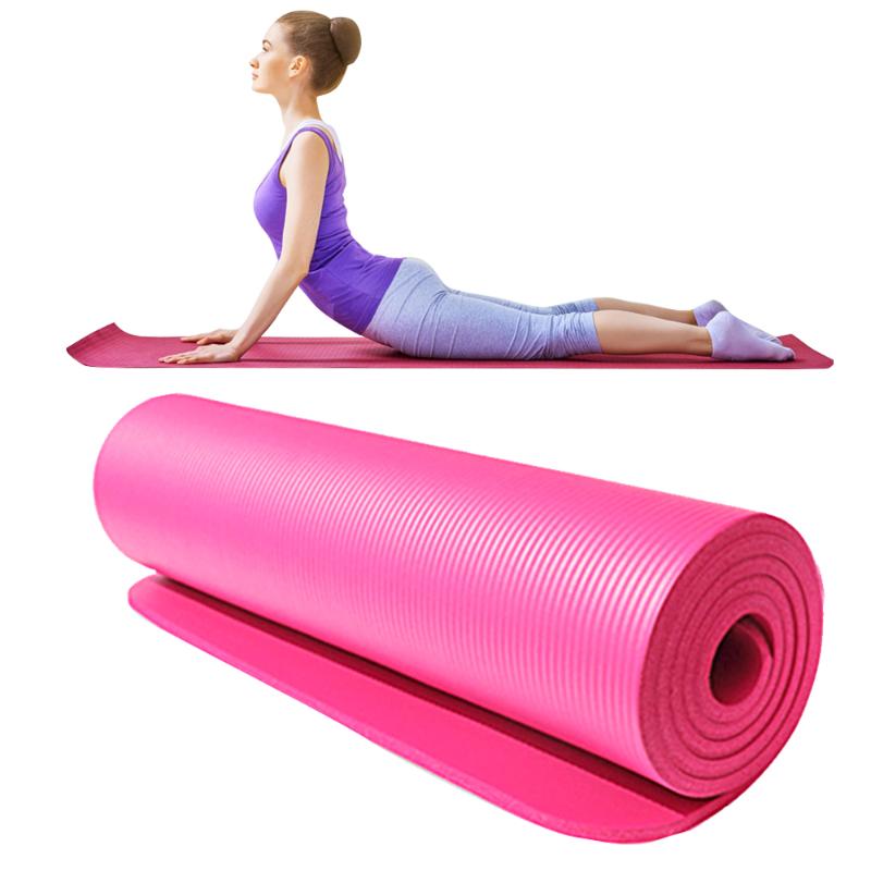 

Home Gym Yoga Training Thickened Yoga Mat Multi-functional Non-slip Mats 1830mm*610mm*10mm Purple Indoor Exercise Tools, Black