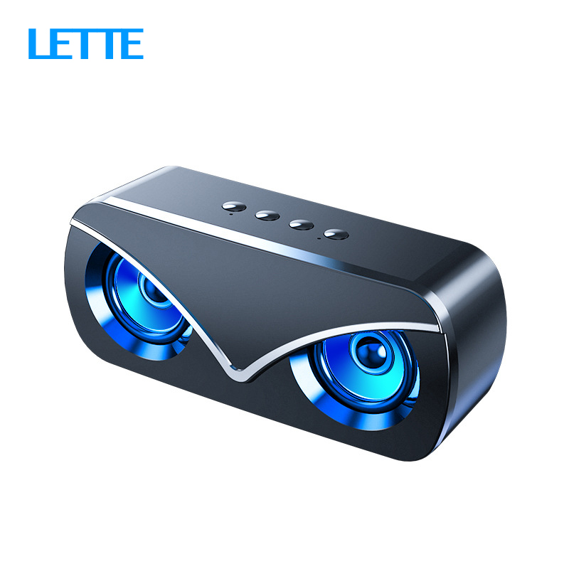 

Dual Horns Bluetooth 5.0 Speaker with USB Flash Drive TF Card Playback Subwoofer 1500mAh Wireless Bass Column