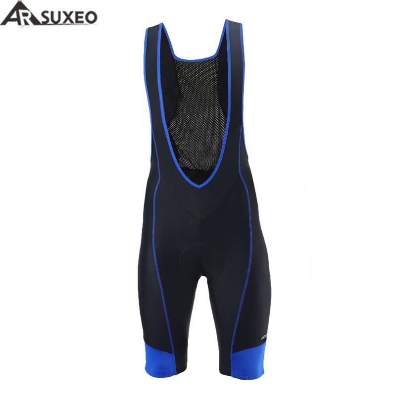 

ARSUXEO 2020 Men' Cycling Bib Shorts Bike Bicycle Bib Shorts 4D COOLMAX Pad Cycling Jersey Clothes Bicycle Riding