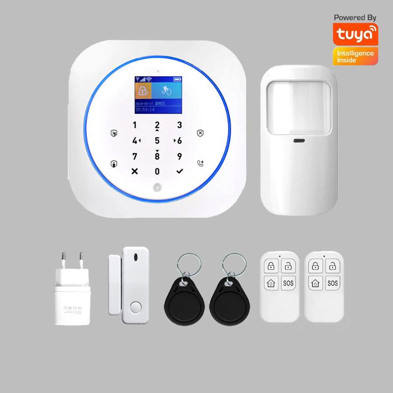 

2020 NEW Touch Panel wireless GSM Alarm system 2.4G WIFI tuya smart life APP Home security defense 433mhz door sensor PIR motion