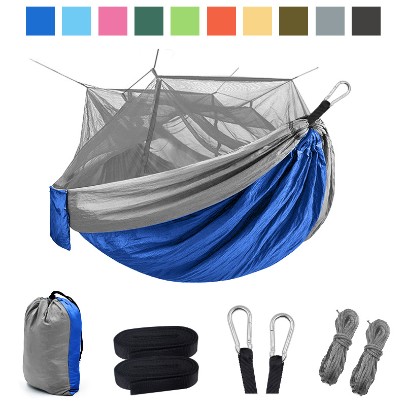 

Portable Mosquito Net Outdoor Camping Hiking Travel Garden Leisure Sleeping Hammock Swing Parachute Fabric Hang Bed 260*140cm