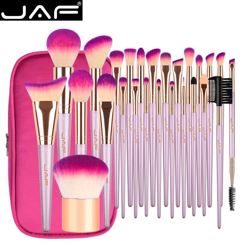 

26/9Pcs Travel Makeup Brushes With Zipper Case Graceful Purple Make Up Brushes With Gold Ferrule