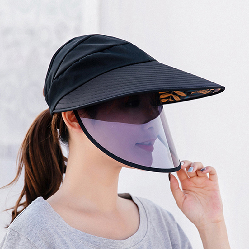 

Outdoor Travel Fishing Biking Cover Face Sun Hat Female Cap Summer Sun Protection Ultraviolet Polarized Visor Hats For Women, Black