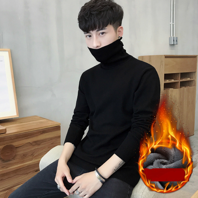 

Turtleneck Pullovers Sweaters Men 2020 Autumn Winter Solid Color Long Sleeve Knitting Sweater Thickening Men' Bottoming Shirt, Khaki