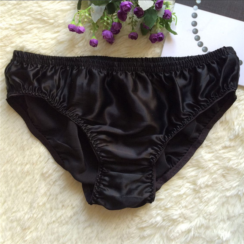 

Men Briefs Leopard Breathable Sexy 100% Real Silk Soft Briefs Male Underwear Shorts Elastic Low Waist Panties, Blue