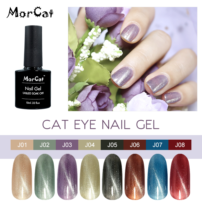 

MorCat Cat Eye Nail Gel Polish Half Transparent UV Gel for Nails Art LED Long Last Hybrid Varnish Paint Gellak Nail 10ml, J04