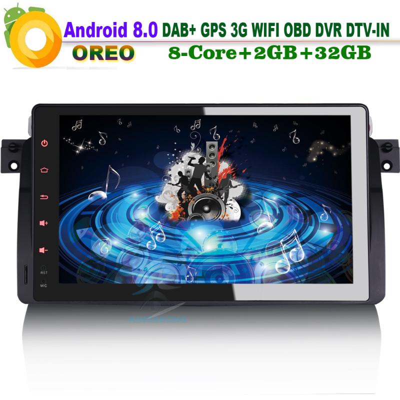 

9" Android 8.0 DAB+ SatNav WiFi RDS BT GPS OBD Car Stereo Autoradio Car Radio Player for E46 M3 3er 318 320 Rover 75 MG ZT