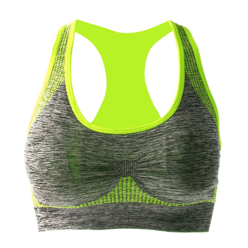 

Women Racerback Sports Bras - High Impact Workout Gym Activewear Bra Breathable Top Bra Green, As pic