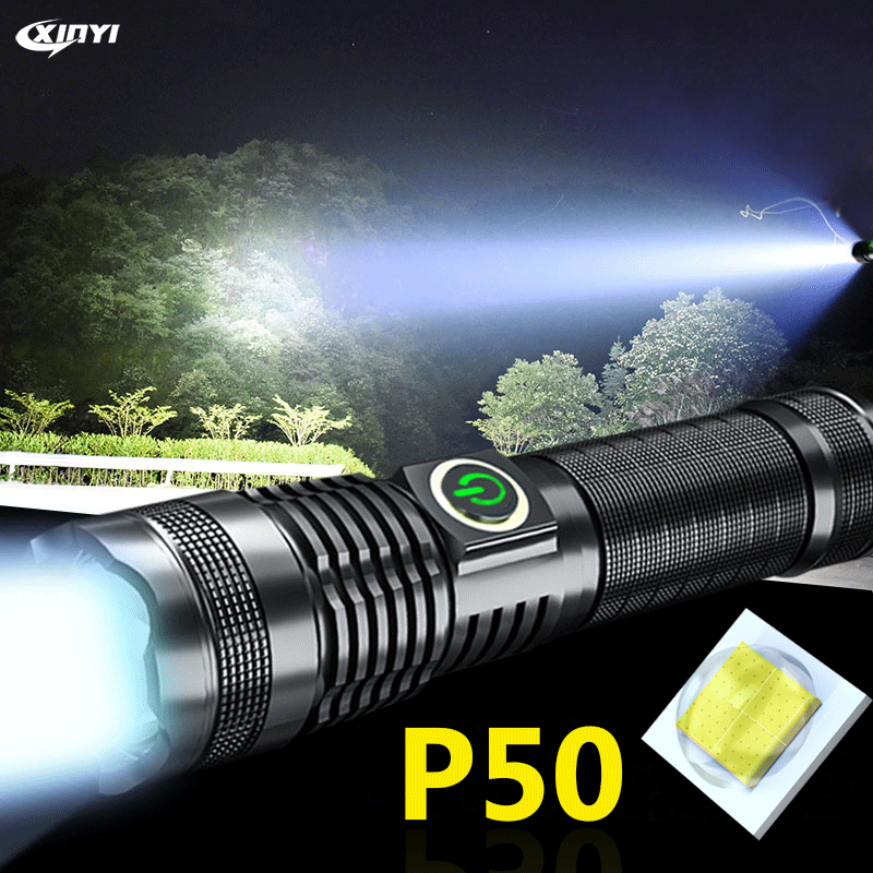 

XHP50 High Light LED Torch USB Charging 5 Modes With Zoomable and Power Display,1*26650/1*18650 battery