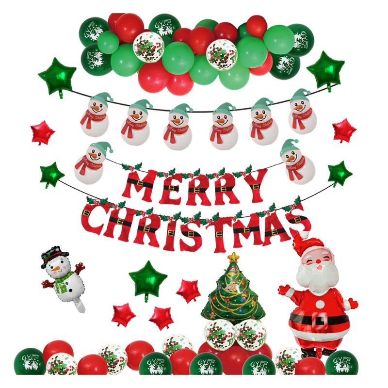 

Christmas Balloon 12 Inch Latex Printing Balloon Santa Claus Decor Xmas Flag for Home Navida New Year Party Supplies