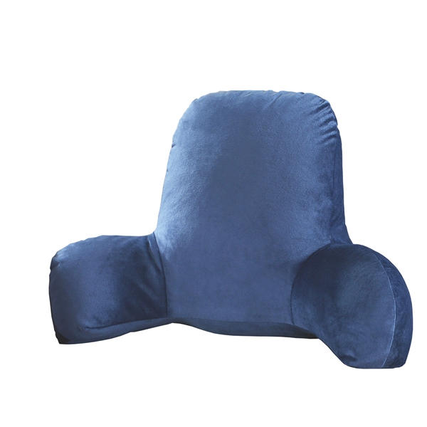 Pillow Back Bed with Armrest Support Bed Reading Waist Back Chair Car Seat Sofa Rest Waist Pad (deep blue)-image-578720916