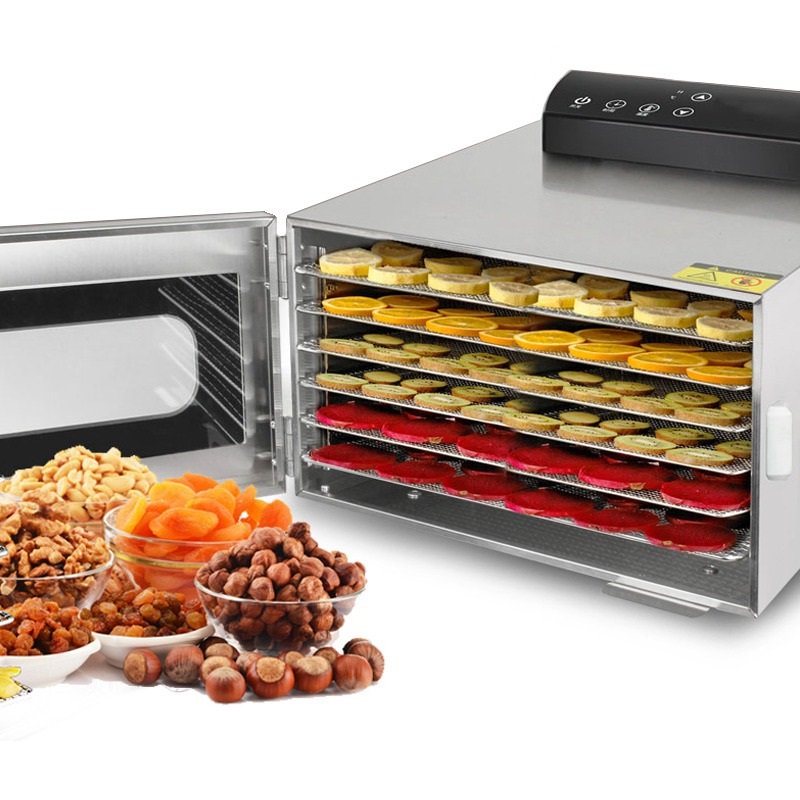 

110V 220V 6 Trays Dehydrator Stainless Steel Snacks Dehydration Dryer Fruit Vegetable Meat Drying Machine EU/AU/UK/US