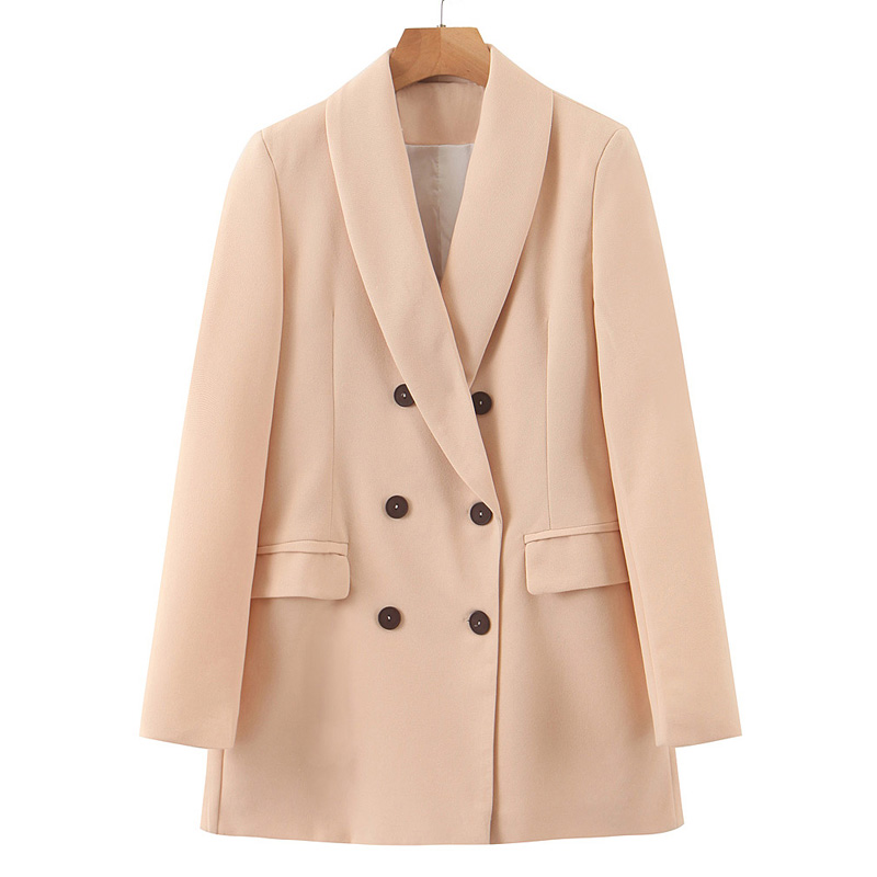 

RR Casual Shawl Collar Blazers Women Fashion Solid Triple Breasted Jackets Women Elegant Long Sleeve Suits Female Ladies FP, Xlbz6253