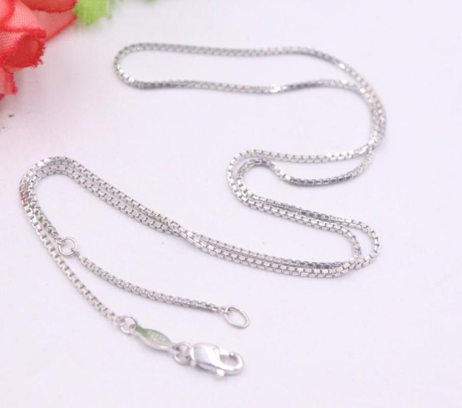 

New Pure Platinum 950 Necklace 1mm Box Link Chain Necklace 16.92''L Pt950