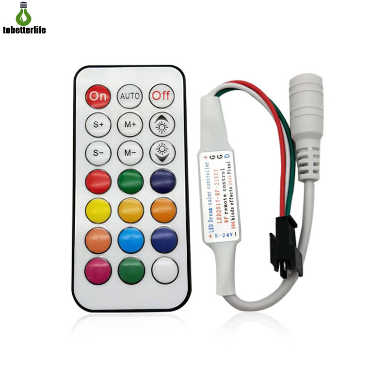 

DC 5-24V LED Pixel Strip Controller RF 21keys 14 keys Controller 3pin For WS2812B WS2811 Pixel Strip Lamp